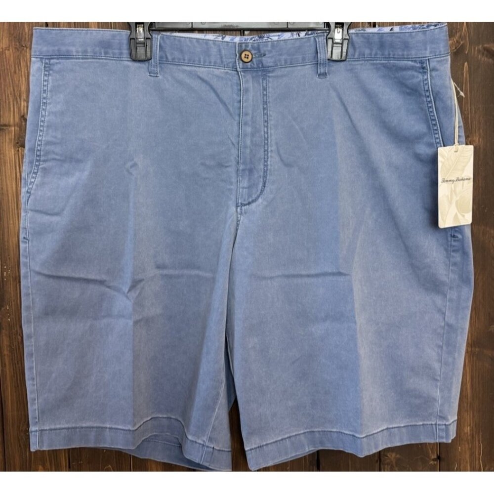 Tommy Bahama Boracay Shorts 46 LG port Side Blue Stretch Chino NWT $110
